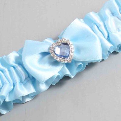 Alice Blue Satin Wedding Garter / Blue Wedding Garters / Wedding Garter / Custom Wedding Garter / Bridal Garter / Prom Garter / Linda Joyce Couture / Personalized Garter / Personalized Wedding Garter / Personalized Prom Garter