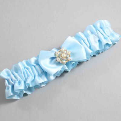Alice Blue Satin Wedding Garter / Blue Wedding Garters / Wedding Garter / Custom Wedding Garter / Bridal Garter / Prom Garter / Linda Joyce Couture / Personalized Garter / Personalized Wedding Garter / Personalized Prom Garter