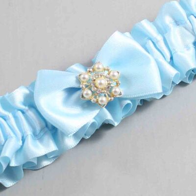 Alice Blue Satin Wedding Garter / Blue Wedding Garters / Wedding Garter / Custom Wedding Garter / Bridal Garter / Prom Garter / Linda Joyce Couture / Personalized Garter / Personalized Wedding Garter / Personalized Prom Garter