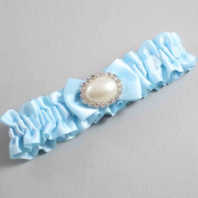 Alice Blue Satin Wedding Garter / Blue Wedding Garters / Wedding Garter / Custom Wedding Garter / Bridal Garter / Prom Garter / Linda Joyce Couture / Personalized Garter / Personalized Wedding Garter / Personalized Prom Garter