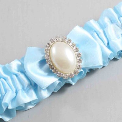 Alice Blue Satin Wedding Garter / Blue Wedding Garters / Wedding Garter / Custom Wedding Garter / Bridal Garter / Prom Garter / Linda Joyce Couture / Personalized Garter / Personalized Wedding Garter / Personalized Prom Garter