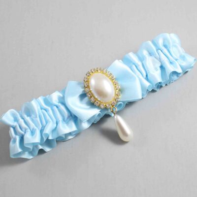 Alice Blue Satin Wedding Garter / Blue Wedding Garters / Wedding Garter / Custom Wedding Garter / Bridal Garter / Prom Garter / Linda Joyce Couture / Personalized Garter / Personalized Wedding Garter / Personalized Prom Garter