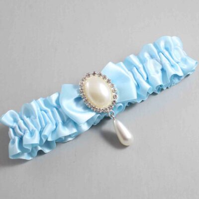 Alice Blue Satin Wedding Garter / Blue Wedding Garters / Wedding Garter / Custom Wedding Garter / Bridal Garter / Prom Garter / Linda Joyce Couture / Personalized Garter / Personalized Wedding Garter / Personalized Prom Garter
