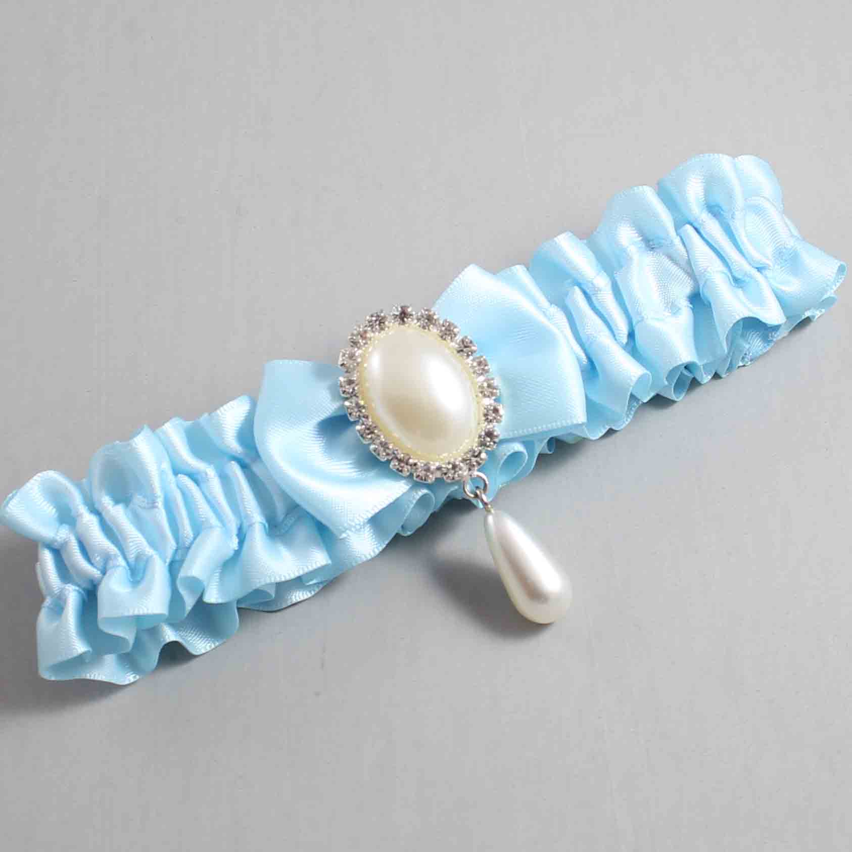 Alice Blue Satin Wedding Garter / Blue Wedding Garters / Wedding Garter / Custom Wedding Garter / Bridal Garter / Prom Garter / Linda Joyce Couture / Personalized Garter / Personalized Wedding Garter / Personalized Prom Garter