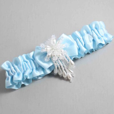 Alice Blue Satin Wedding Garter / Blue Wedding Garters / Wedding Garter / Custom Wedding Garter / Bridal Garter / Prom Garter / Linda Joyce Couture / Personalized Garter / Personalized Wedding Garter / Personalized Prom Garter