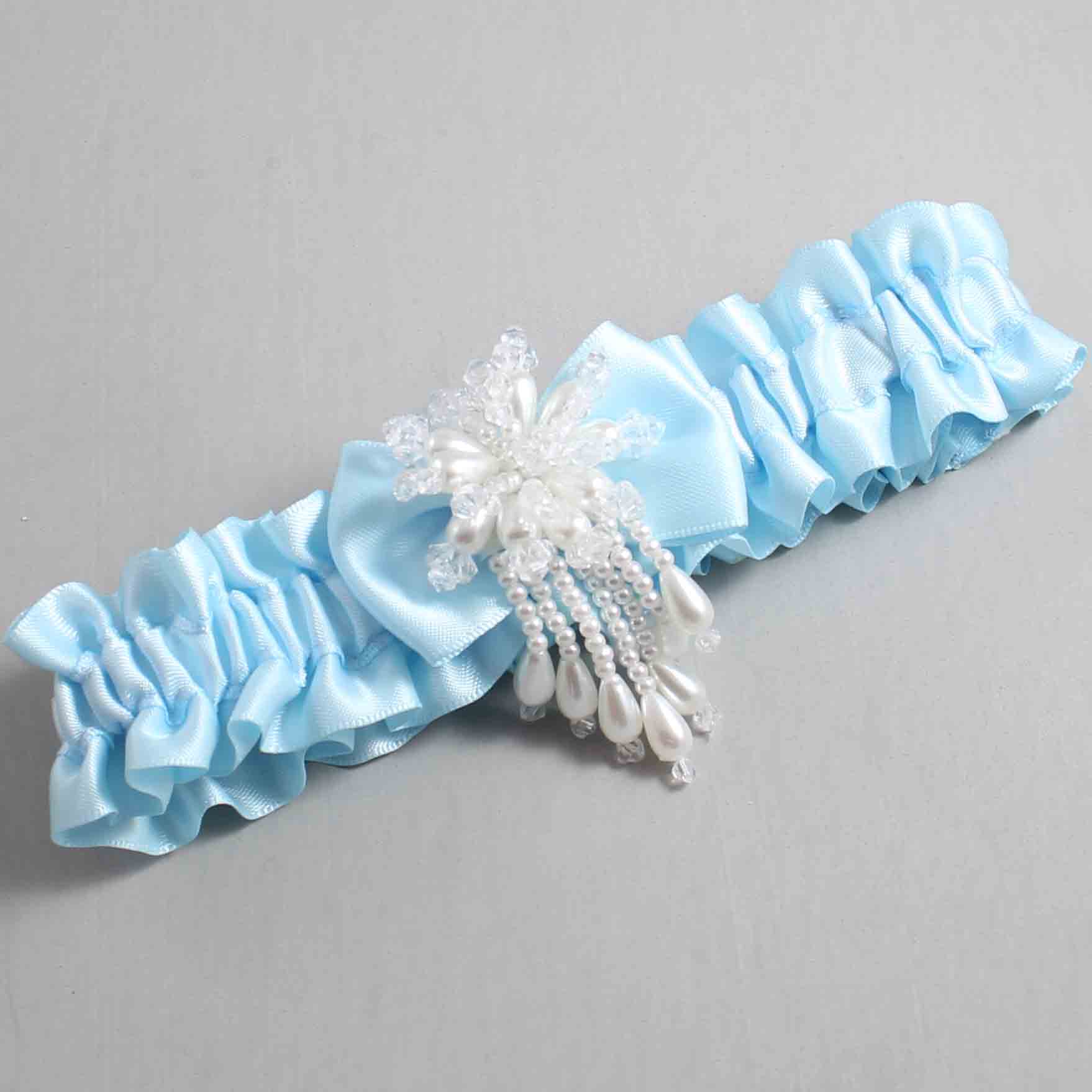 Alice Blue Satin Wedding Garter / Blue Wedding Garters / Wedding Garter / Custom Wedding Garter / Bridal Garter / Prom Garter / Linda Joyce Couture / Personalized Garter / Personalized Wedding Garter / Personalized Prom Garter
