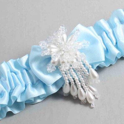 Alice Blue Satin Wedding Garter / Blue Wedding Garters / Wedding Garter / Custom Wedding Garter / Bridal Garter / Prom Garter / Linda Joyce Couture / Personalized Garter / Personalized Wedding Garter / Personalized Prom Garter
