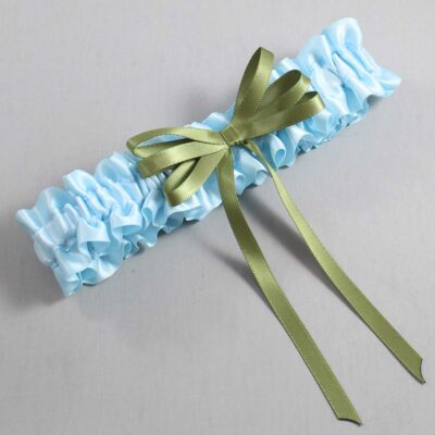 Alice Blue and Willow Satin Wedding Garter / Blue Wedding Garters / Wedding Garter / Custom Wedding Garter / Bridal Garter / Prom Garter / Linda Joyce Couture / Personalized Garter / Personalized Wedding Garter / Personalized Prom Garter