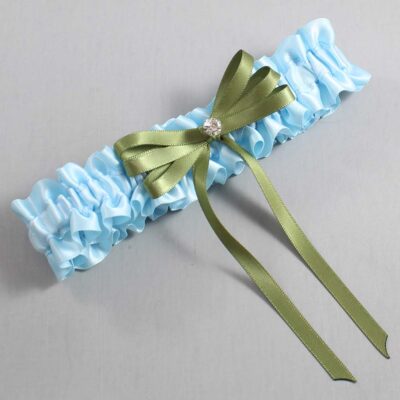 Alice Blue and Willow Satin Wedding Garter / Blue Wedding Garters / Wedding Garter / Custom Wedding Garter / Bridal Garter / Prom Garter / Linda Joyce Couture / Personalized Garter / Personalized Wedding Garter / Personalized Prom Garter