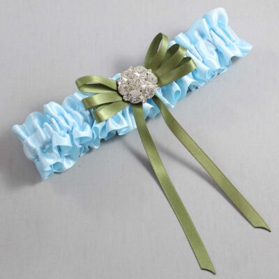 Alice Blue and Willow Satin Wedding Garter / Blue Wedding Garters / Wedding Garter / Custom Wedding Garter / Bridal Garter / Prom Garter / Linda Joyce Couture / Personalized Garter / Personalized Wedding Garter / Personalized Prom Garter