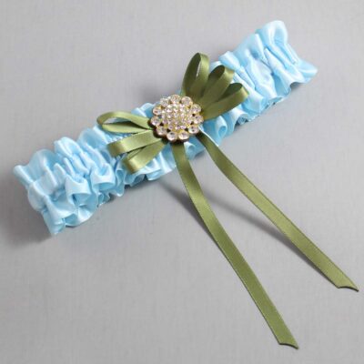 Alice Blue and Willow Satin Wedding Garter / Blue Wedding Garters / Wedding Garter / Custom Wedding Garter / Bridal Garter / Prom Garter / Linda Joyce Couture / Personalized Garter / Personalized Wedding Garter / Personalized Prom Garter