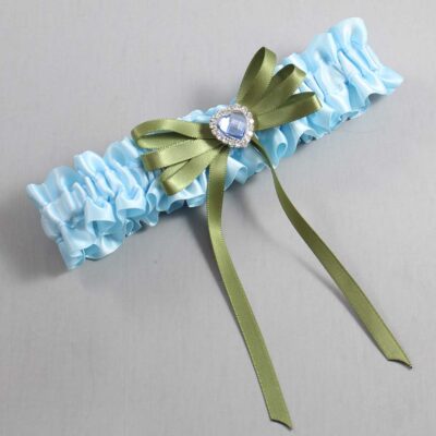 Alice Blue and Willow Satin Wedding Garter / Blue Wedding Garters / Wedding Garter / Custom Wedding Garter / Bridal Garter / Prom Garter / Linda Joyce Couture / Personalized Garter / Personalized Wedding Garter / Personalized Prom Garter
