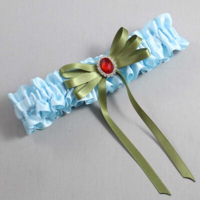 Alice Blue and Willow Satin Wedding Garter / Blue Wedding Garters / Wedding Garter / Custom Wedding Garter / Bridal Garter / Prom Garter / Linda Joyce Couture / Personalized Garter / Personalized Wedding Garter / Personalized Prom Garter