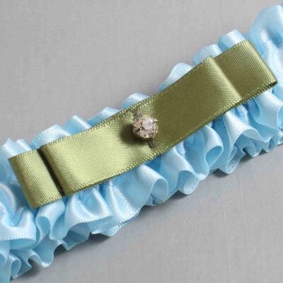 Alice Blue and Black Satin Wedding Garter / Blue Wedding Garters / Wedding Garter / Custom Wedding Garter / Bridal Garter / Prom Garter / Linda Joyce Couture / Personalized Garter / Personalized Wedding Garter / Personalized Prom Garter