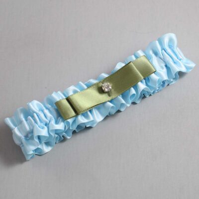 Alice Blue and Black Satin Wedding Garter / Blue Wedding Garters / Wedding Garter / Custom Wedding Garter / Bridal Garter / Prom Garter / Linda Joyce Couture / Personalized Garter / Personalized Wedding Garter / Personalized Prom Garter