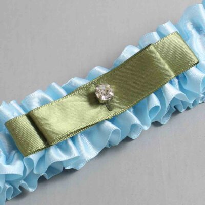 Alice Blue and Black Satin Wedding Garter / Blue Wedding Garters / Wedding Garter / Custom Wedding Garter / Bridal Garter / Prom Garter / Linda Joyce Couture / Personalized Garter / Personalized Wedding Garter / Personalized Prom Garter
