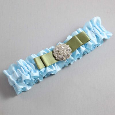 Alice Blue and Black Satin Wedding Garter / Blue Wedding Garters / Wedding Garter / Custom Wedding Garter / Bridal Garter / Prom Garter / Linda Joyce Couture / Personalized Garter / Personalized Wedding Garter / Personalized Prom Garter