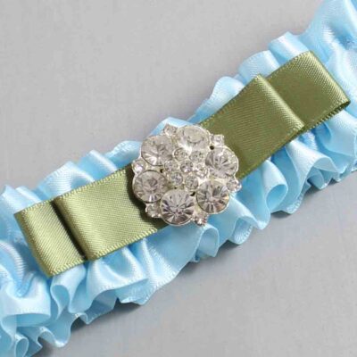 Alice Blue and Black Satin Wedding Garter / Blue Wedding Garters / Wedding Garter / Custom Wedding Garter / Bridal Garter / Prom Garter / Linda Joyce Couture / Personalized Garter / Personalized Wedding Garter / Personalized Prom Garter