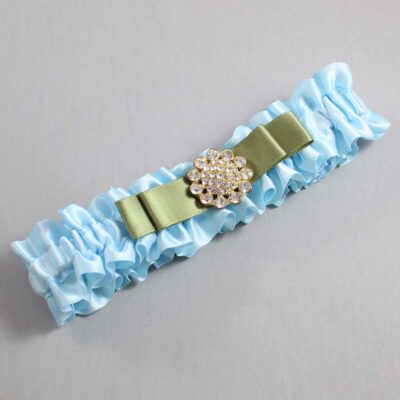 Alice Blue and Black Satin Wedding Garter / Blue Wedding Garters / Wedding Garter / Custom Wedding Garter / Bridal Garter / Prom Garter / Linda Joyce Couture / Personalized Garter / Personalized Wedding Garter / Personalized Prom Garter