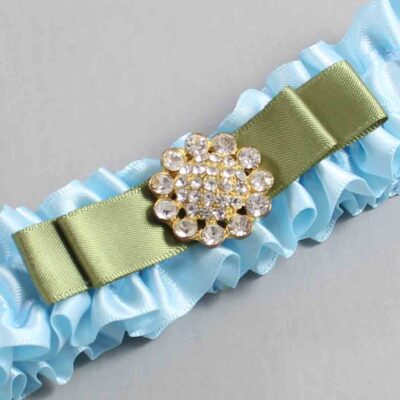 Alice Blue and Black Satin Wedding Garter / Blue Wedding Garters / Wedding Garter / Custom Wedding Garter / Bridal Garter / Prom Garter / Linda Joyce Couture / Personalized Garter / Personalized Wedding Garter / Personalized Prom Garter