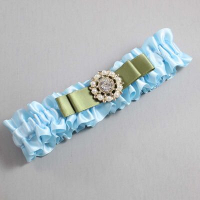 Alice Blue and Black Satin Wedding Garter / Blue Wedding Garters / Wedding Garter / Custom Wedding Garter / Bridal Garter / Prom Garter / Linda Joyce Couture / Personalized Garter / Personalized Wedding Garter / Personalized Prom Garter