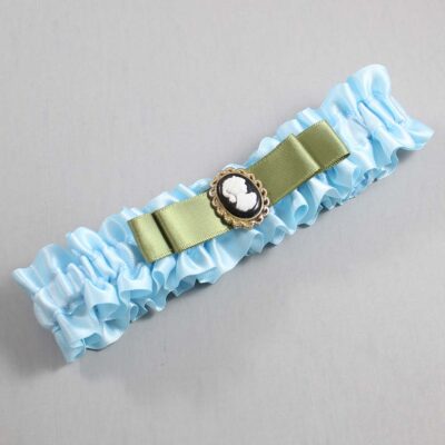 Alice Blue and Black Satin Wedding Garter / Blue Wedding Garters / Wedding Garter / Custom Wedding Garter / Bridal Garter / Prom Garter / Linda Joyce Couture / Personalized Garter / Personalized Wedding Garter / Personalized Prom Garter