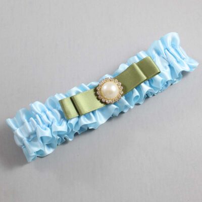 Alice Blue and Black Satin Wedding Garter / Blue Wedding Garters / Wedding Garter / Custom Wedding Garter / Bridal Garter / Prom Garter / Linda Joyce Couture / Personalized Garter / Personalized Wedding Garter / Personalized Prom Garter