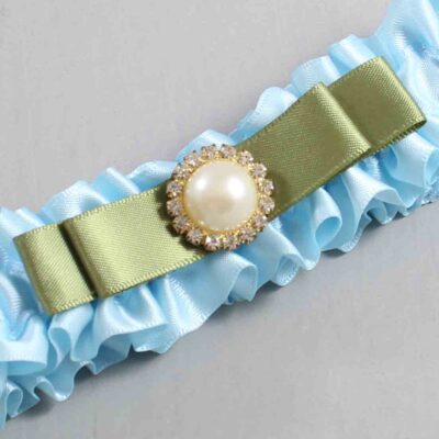 Alice Blue and Black Satin Wedding Garter / Blue Wedding Garters / Wedding Garter / Custom Wedding Garter / Bridal Garter / Prom Garter / Linda Joyce Couture / Personalized Garter / Personalized Wedding Garter / Personalized Prom Garter
