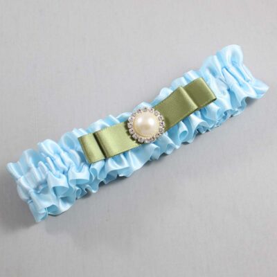 Alice Blue and Black Satin Wedding Garter / Blue Wedding Garters / Wedding Garter / Custom Wedding Garter / Bridal Garter / Prom Garter / Linda Joyce Couture / Personalized Garter / Personalized Wedding Garter / Personalized Prom Garter