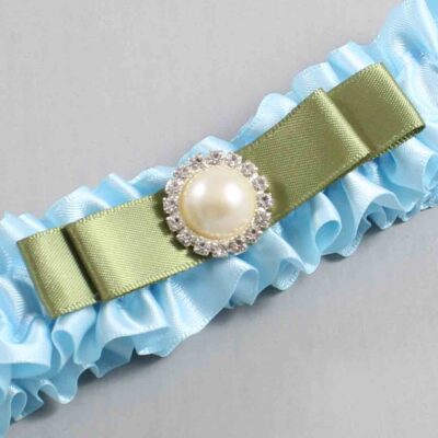 Alice Blue and Black Satin Wedding Garter / Blue Wedding Garters / Wedding Garter / Custom Wedding Garter / Bridal Garter / Prom Garter / Linda Joyce Couture / Personalized Garter / Personalized Wedding Garter / Personalized Prom Garter