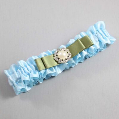 Alice Blue and Black Satin Wedding Garter / Blue Wedding Garters / Wedding Garter / Custom Wedding Garter / Bridal Garter / Prom Garter / Linda Joyce Couture / Personalized Garter / Personalized Wedding Garter / Personalized Prom Garter