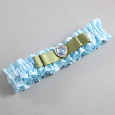 Alice Blue and Black Satin Wedding Garter / Blue Wedding Garters / Wedding Garter / Custom Wedding Garter / Bridal Garter / Prom Garter / Linda Joyce Couture / Personalized Garter / Personalized Wedding Garter / Personalized Prom Garter