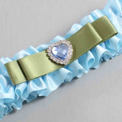 Alice Blue and Black Satin Wedding Garter / Blue Wedding Garters / Wedding Garter / Custom Wedding Garter / Bridal Garter / Prom Garter / Linda Joyce Couture / Personalized Garter / Personalized Wedding Garter / Personalized Prom Garter