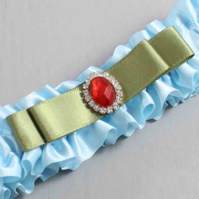 Alice Blue and Black Satin Wedding Garter / Blue Wedding Garters / Wedding Garter / Custom Wedding Garter / Bridal Garter / Prom Garter / Linda Joyce Couture / Personalized Garter / Personalized Wedding Garter / Personalized Prom Garter