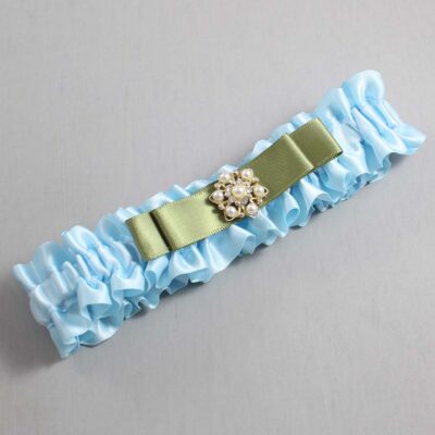 Alice Blue and Black Satin Wedding Garter / Blue Wedding Garters / Wedding Garter / Custom Wedding Garter / Bridal Garter / Prom Garter / Linda Joyce Couture / Personalized Garter / Personalized Wedding Garter / Personalized Prom Garter