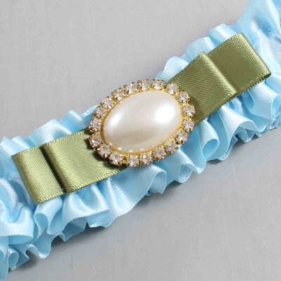 Alice Blue and Black Satin Wedding Garter / Blue Wedding Garters / Wedding Garter / Custom Wedding Garter / Bridal Garter / Prom Garter / Linda Joyce Couture / Personalized Garter / Personalized Wedding Garter / Personalized Prom Garter