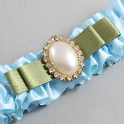 Alice Blue and Black Satin Wedding Garter / Blue Wedding Garters / Wedding Garter / Custom Wedding Garter / Bridal Garter / Prom Garter / Linda Joyce Couture / Personalized Garter / Personalized Wedding Garter / Personalized Prom Garter