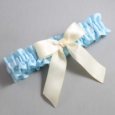 Alice Blue and Ivory Wedding Garter / Blue Wedding Garters / Wedding Garter / Custom Wedding Garter / Bridal Garter / Prom Garter / Linda Joyce Couture / Personalized Garter / Personalized Wedding Garter / Personalized Prom Garter