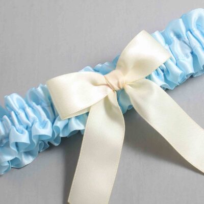 Alice Blue and Ivory Wedding Garter / Blue Wedding Garters / Wedding Garter / Custom Wedding Garter / Bridal Garter / Prom Garter / Linda Joyce Couture / Personalized Garter / Personalized Wedding Garter / Personalized Prom Garter