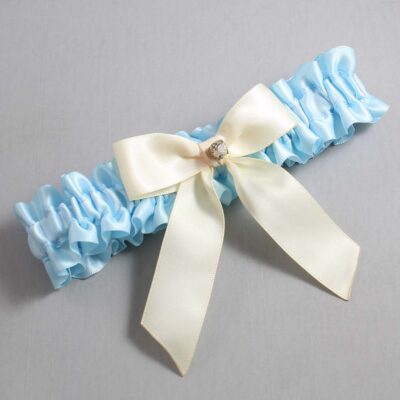 Alice Blue and Ivory Wedding Garter / Blue Wedding Garters / Wedding Garter / Custom Wedding Garter / Bridal Garter / Prom Garter / Linda Joyce Couture / Personalized Garter / Personalized Wedding Garter / Personalized Prom Garter