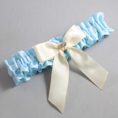 Alice Blue and Ivory Wedding Garter / Blue Wedding Garters / Wedding Garter / Custom Wedding Garter / Bridal Garter / Prom Garter / Linda Joyce Couture / Personalized Garter / Personalized Wedding Garter / Personalized Prom Garter