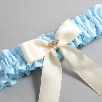 Alice Blue and Ivory Wedding Garter / Blue Wedding Garters / Wedding Garter / Custom Wedding Garter / Bridal Garter / Prom Garter / Linda Joyce Couture / Personalized Garter / Personalized Wedding Garter / Personalized Prom Garter