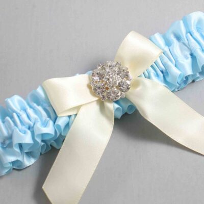 Alice Blue and Ivory Wedding Garter / Blue Wedding Garters / Wedding Garter / Custom Wedding Garter / Bridal Garter / Prom Garter / Linda Joyce Couture / Personalized Garter / Personalized Wedding Garter / Personalized Prom Garter