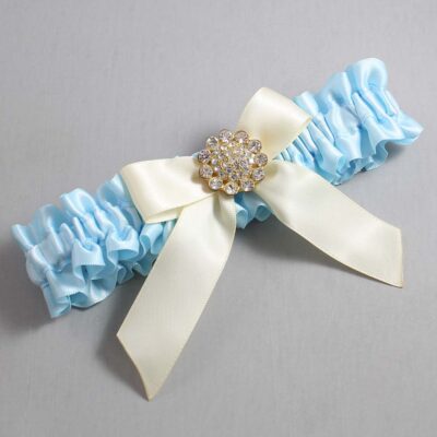 Alice Blue and Ivory Wedding Garter / Blue Wedding Garters / Wedding Garter / Custom Wedding Garter / Bridal Garter / Prom Garter / Linda Joyce Couture / Personalized Garter / Personalized Wedding Garter / Personalized Prom Garter