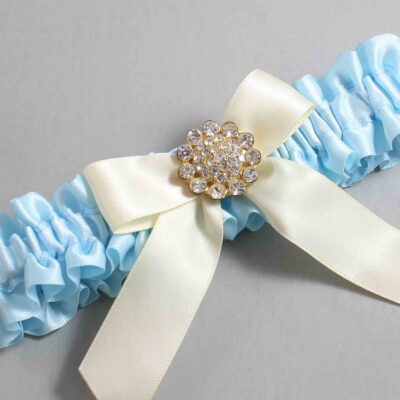 Alice Blue and Ivory Wedding Garter / Blue Wedding Garters / Wedding Garter / Custom Wedding Garter / Bridal Garter / Prom Garter / Linda Joyce Couture / Personalized Garter / Personalized Wedding Garter / Personalized Prom Garter