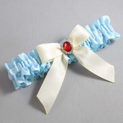 Alice Blue and Ivory Wedding Garter / Blue Wedding Garters / Wedding Garter / Custom Wedding Garter / Bridal Garter / Prom Garter / Linda Joyce Couture / Personalized Garter / Personalized Wedding Garter / Personalized Prom Garter
