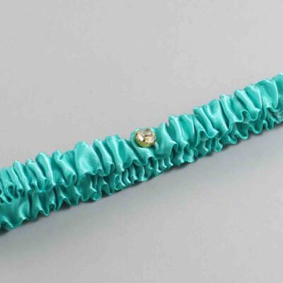 Tropic Satin Wedding Garter / Solid Teal Wedding Garters / Wedding Garter / Custom Wedding Garter / Bridal Garter / Prom Garter / Linda Joyce Couture / Personalized Garter / Personalized Wedding Garter / Personalized Prom Garter