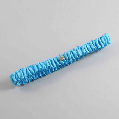Turquoise Satin Wedding Garter / Solid Blue Wedding Garters / Wedding Garter / Custom Wedding Garter / Bridal Garter / Prom Garter / Linda Joyce Couture / Personalized Garter / Personalized Wedding Garter / Personalized Prom Garter