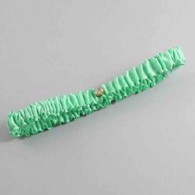 Mint Satin Wedding Garter / Solid Green Wedding Garters / Wedding Garter / Custom Wedding Garter / Bridal Garter / Prom Garter / Linda Joyce Couture / Personalized Garter / Personalized Wedding Garter / Personalized Prom Garter