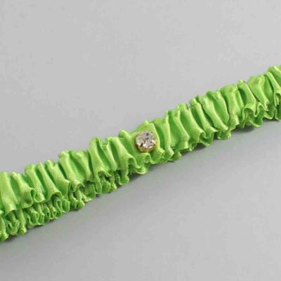 Green Yellow Satin Wedding Garter / Solid Green Wedding Garters / Wedding Garter / Custom Wedding Garter / Bridal Garter / Prom Garter / Linda Joyce Couture / Personalized Garter / Personalized Wedding Garter / Personalized Prom Garter